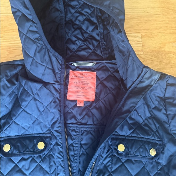 Navy Quilted Jacket with Gold Accents - Picture 3 of 5